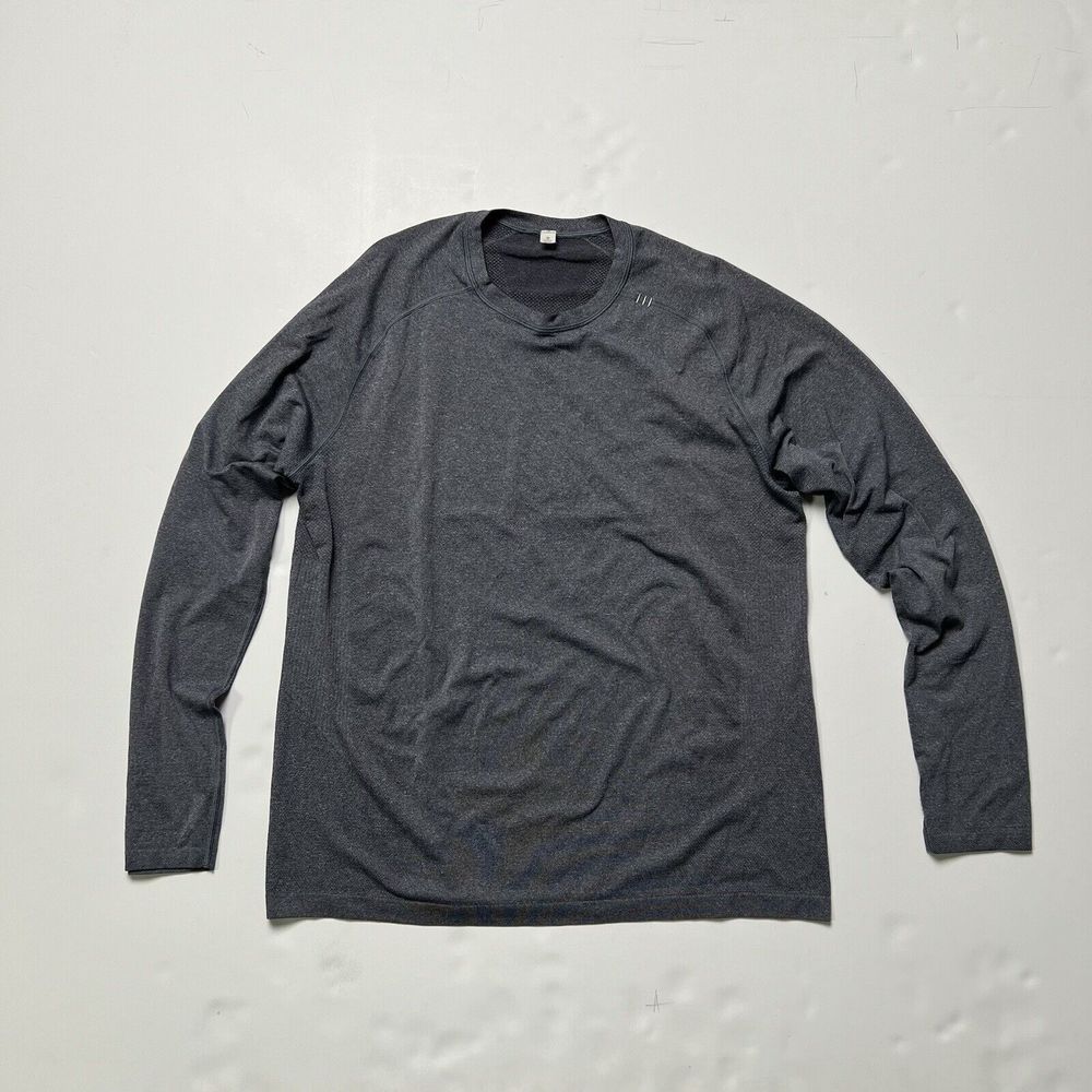 Lululemon Athletica Metal Vent Tech Crew Neck Long Sleeve Shirt Dark Gray XL